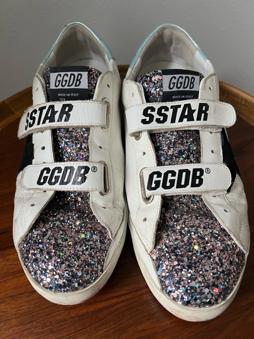 Golden Goose Old School Velcro glitter sneakers size 42